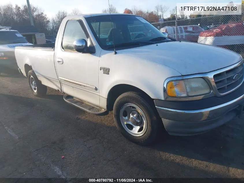 2002 Ford F-150 Xl/Xlt VIN: 1FTRF17L92NA47108 Lot: 40780792