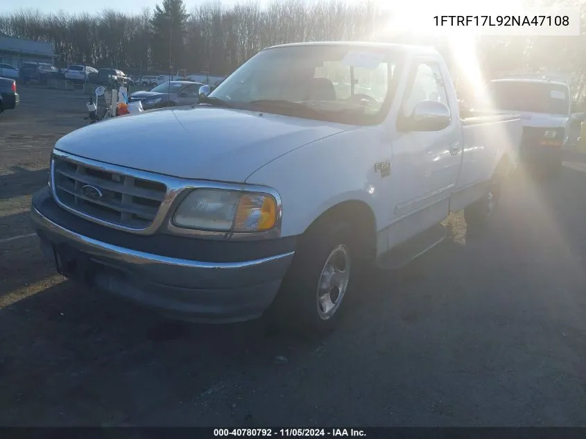 2002 Ford F-150 Xl/Xlt VIN: 1FTRF17L92NA47108 Lot: 40780792