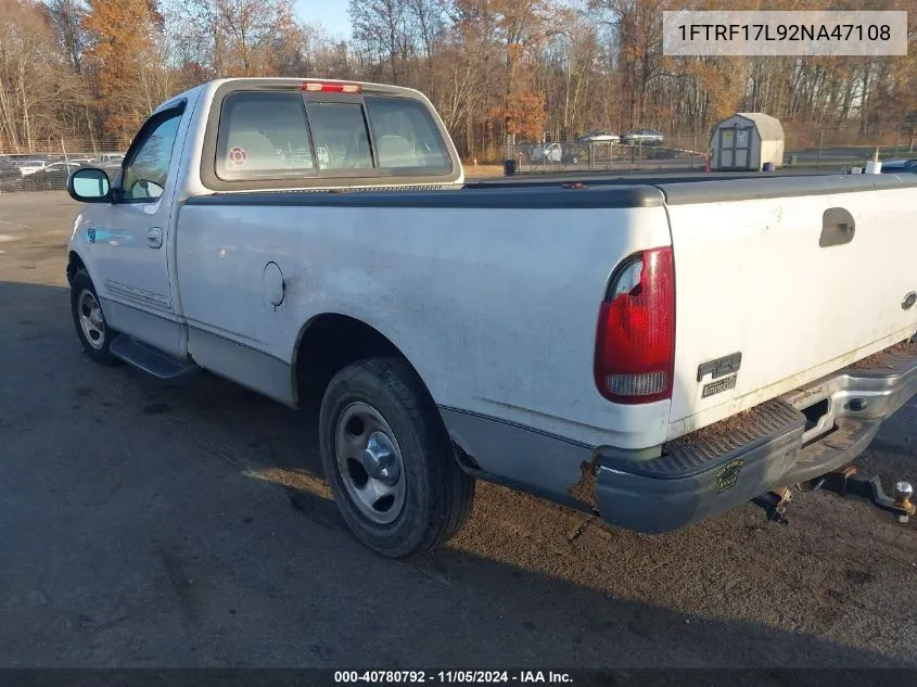 2002 Ford F-150 Xl/Xlt VIN: 1FTRF17L92NA47108 Lot: 40780792