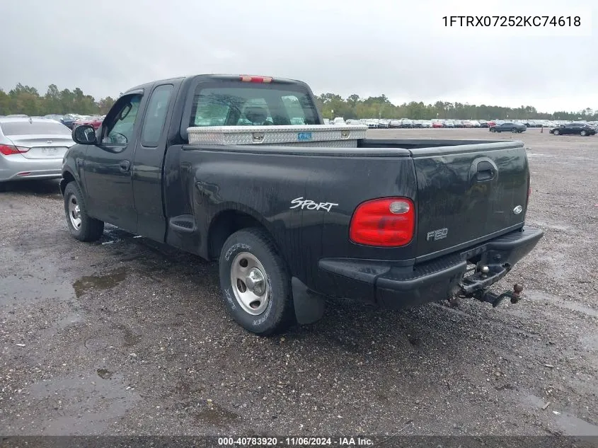 1FTRX07252KC74618 2002 Ford F-150 Xl/Xlt