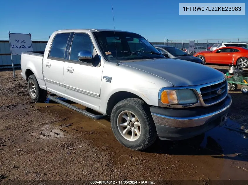 2002 Ford F-150 Lariat/Xlt VIN: 1FTRW07L22KE23983 Lot: 40784312