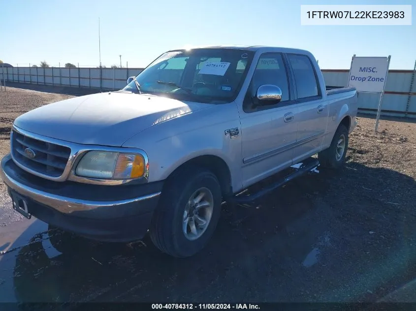 2002 Ford F-150 Lariat/Xlt VIN: 1FTRW07L22KE23983 Lot: 40784312