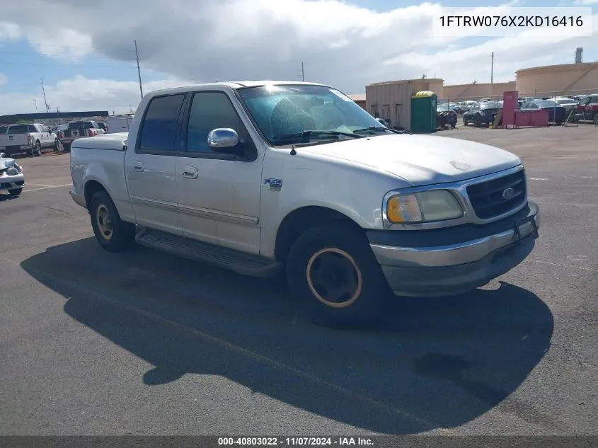 2002 Ford F-150 Lariat/Xlt VIN: 1FTRW076X2KD16416 Lot: 40803022