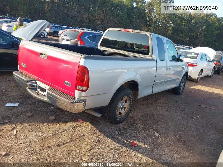 2002 Ford F-150 Lariat/Xl/Xlt VIN: 1FTRX17W62NB99340 Lot: 40807130