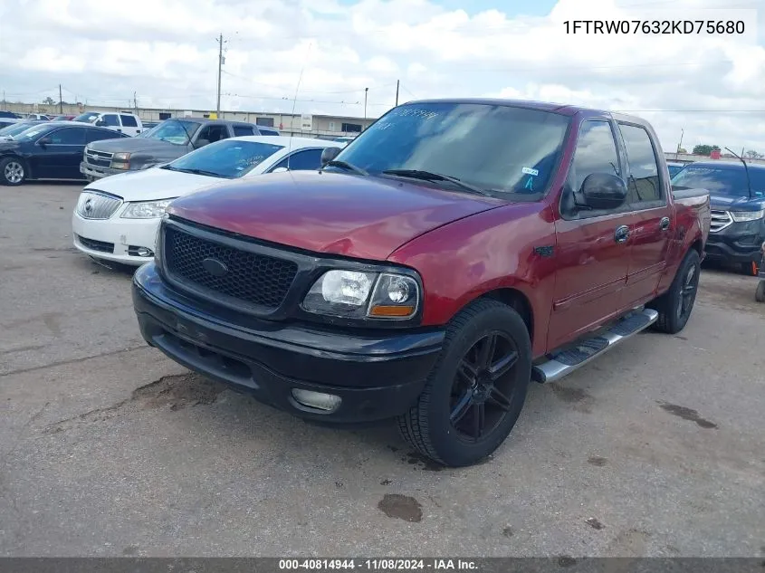 2002 Ford F-150 Lariat/Xlt VIN: 1FTRW07632KD75680 Lot: 40814944