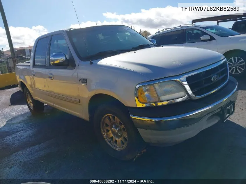 2002 Ford F-150 Lariat/Xlt VIN: 1FTRW07L82KB82589 Lot: 40838282