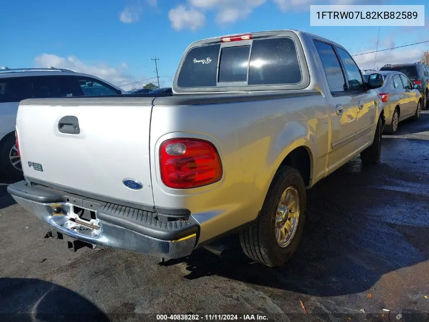 2002 Ford F-150 Lariat/Xlt VIN: 1FTRW07L82KB82589 Lot: 40838282