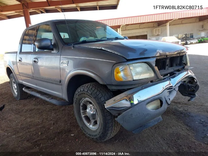 2002 Ford F-150 Lariat/Xlt VIN: 1FTRW08L82KC80715 Lot: 40873596