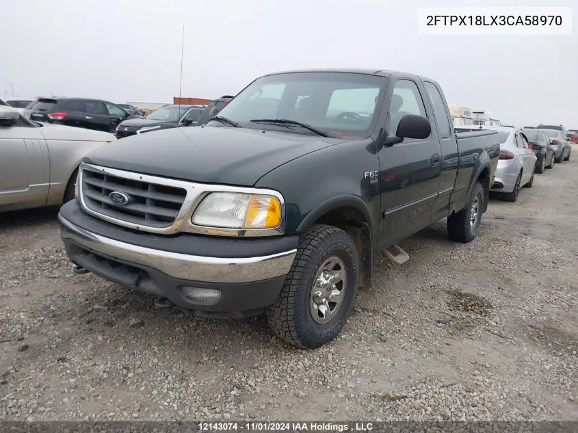 2003 Ford F150 VIN: 2FTPX18LX3CA58970 Lot: 12143074