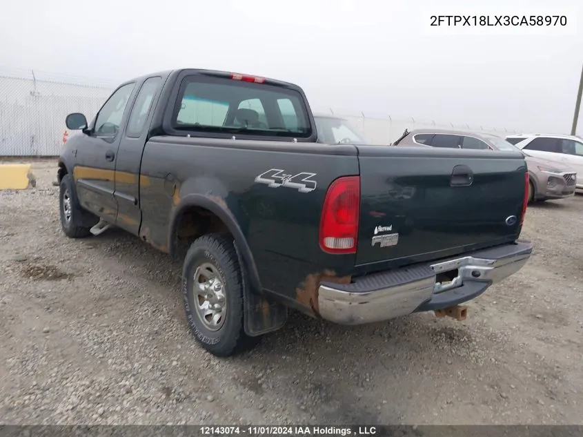 2003 Ford F150 VIN: 2FTPX18LX3CA58970 Lot: 12143074