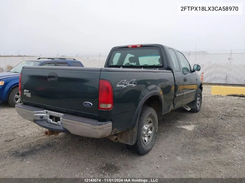 2003 Ford F150 VIN: 2FTPX18LX3CA58970 Lot: 12143074