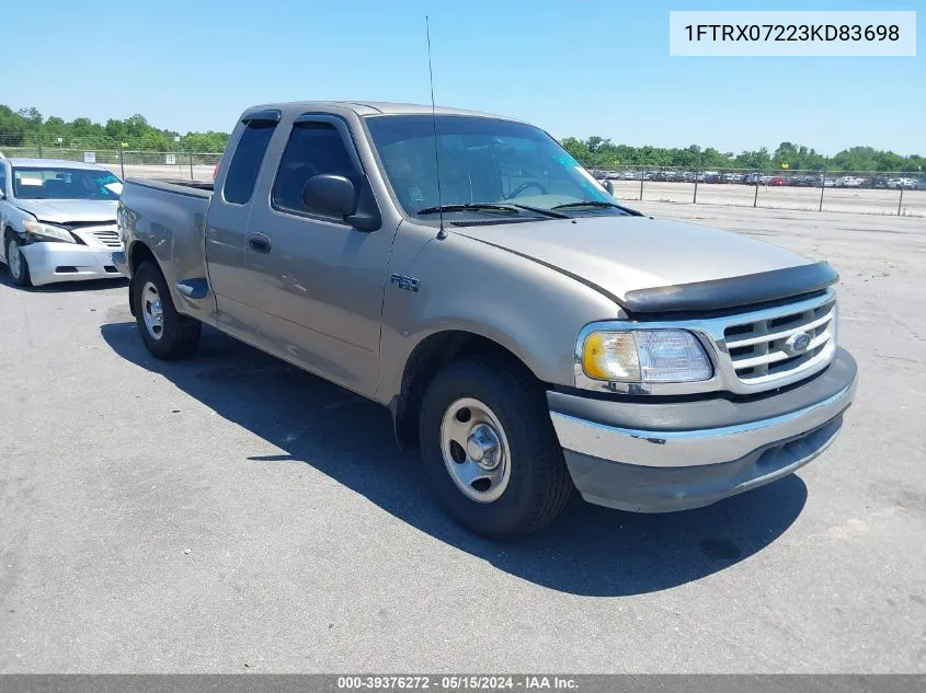 2003 Ford F-150 Xl/Xlt VIN: 1FTRX07223KD83698 Lot: 39376272