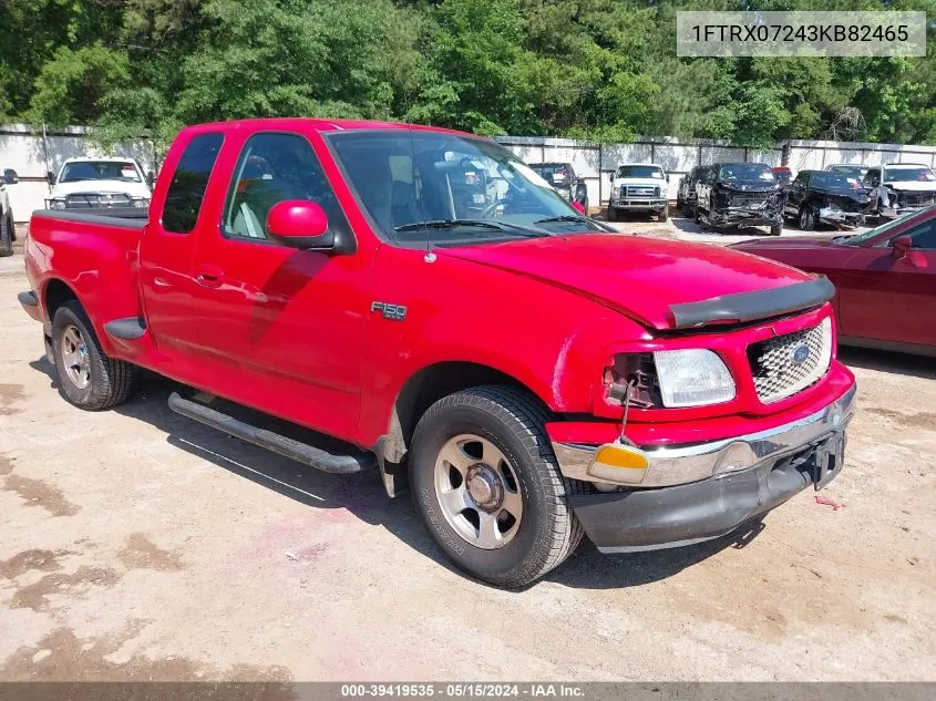 2003 Ford F-150 Xl/Xlt VIN: 1FTRX07243KB82465 Lot: 39419535