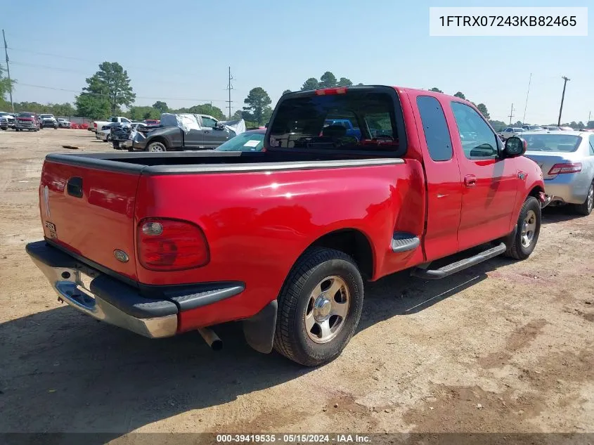 2003 Ford F-150 Xl/Xlt VIN: 1FTRX07243KB82465 Lot: 39419535