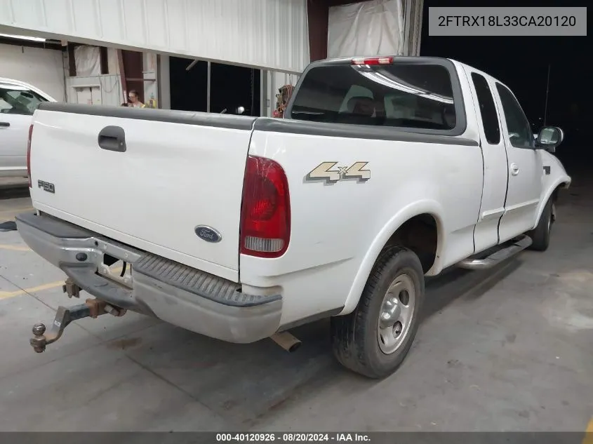 2003 Ford F-150 Lariat/Xl/Xlt VIN: 2FTRX18L33CA20120 Lot: 40120926