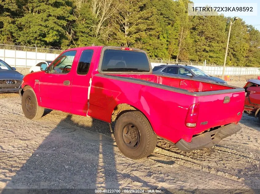 2003 Ford F-150 Xl/Xlt/Xlt Heritage VIN: 1FTRX172X3KA98592 Lot: 40223700