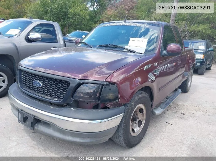 2003 Ford F-150 Lariat/Xl/Xlt VIN: 2FTRX07W33CA03291 Lot: 40226421