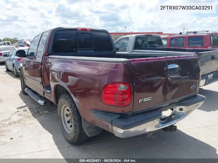 2003 Ford F-150 Lariat/Xl/Xlt VIN: 2FTRX07W33CA03291 Lot: 40226421