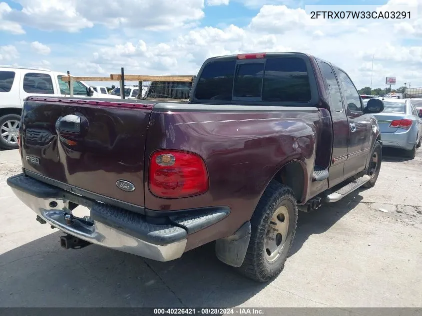 2003 Ford F-150 Lariat/Xl/Xlt VIN: 2FTRX07W33CA03291 Lot: 40226421