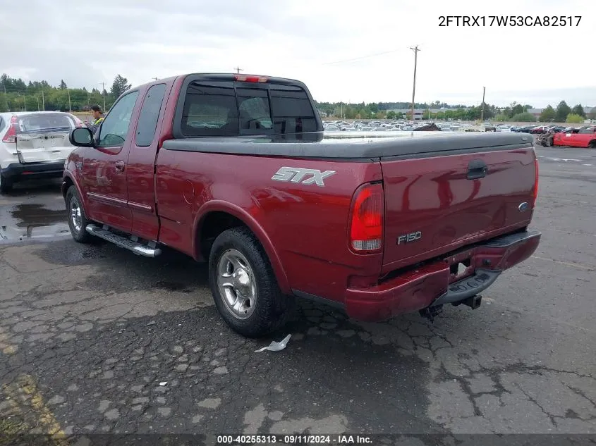 2003 Ford F-150 Xlt Supercab 1 Lariat/Xl/Xlt/Xlt Heritage VIN: 2FTRX17W53CA82517 Lot: 40255313