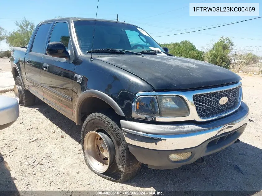 2003 Ford F-150 Lariat/Xlt VIN: 1FTRW08L23KC00469 Lot: 40256103