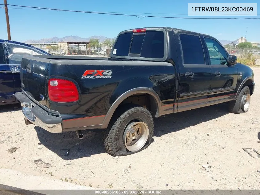 2003 Ford F-150 Lariat/Xlt VIN: 1FTRW08L23KC00469 Lot: 40256103