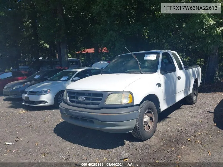 2003 Ford F-150 Lariat/Xl/Xlt VIN: 1FTRX17W63NA22613 Lot: 40263938