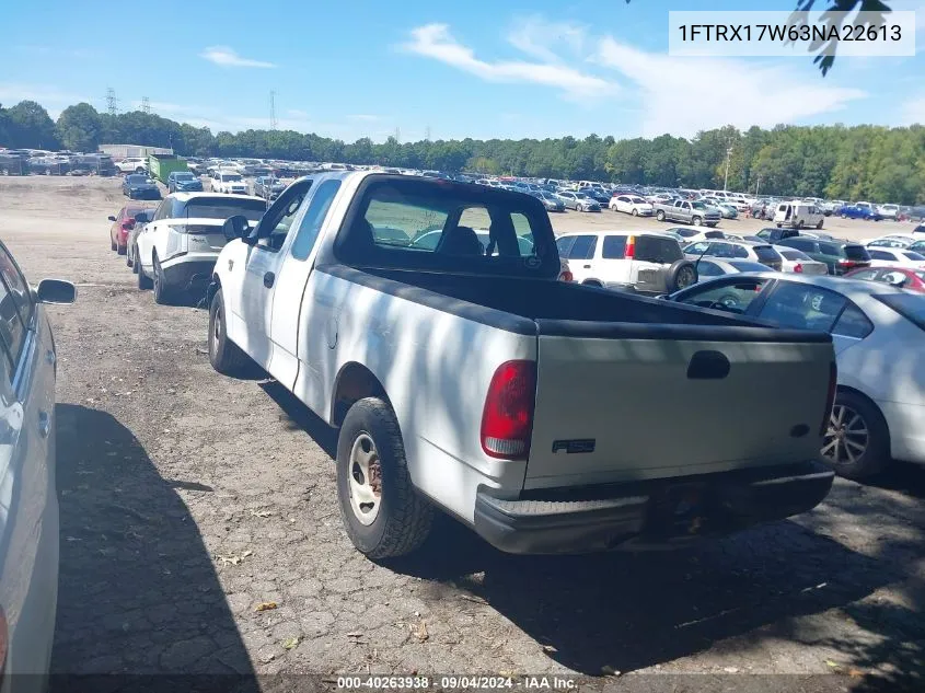 2003 Ford F-150 Lariat/Xl/Xlt VIN: 1FTRX17W63NA22613 Lot: 40263938