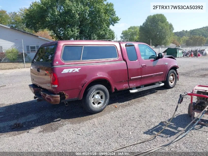 2003 Ford F-150 Lariat/Xl/Xlt VIN: 2FTRX17W53CA50392 Lot: 40281725