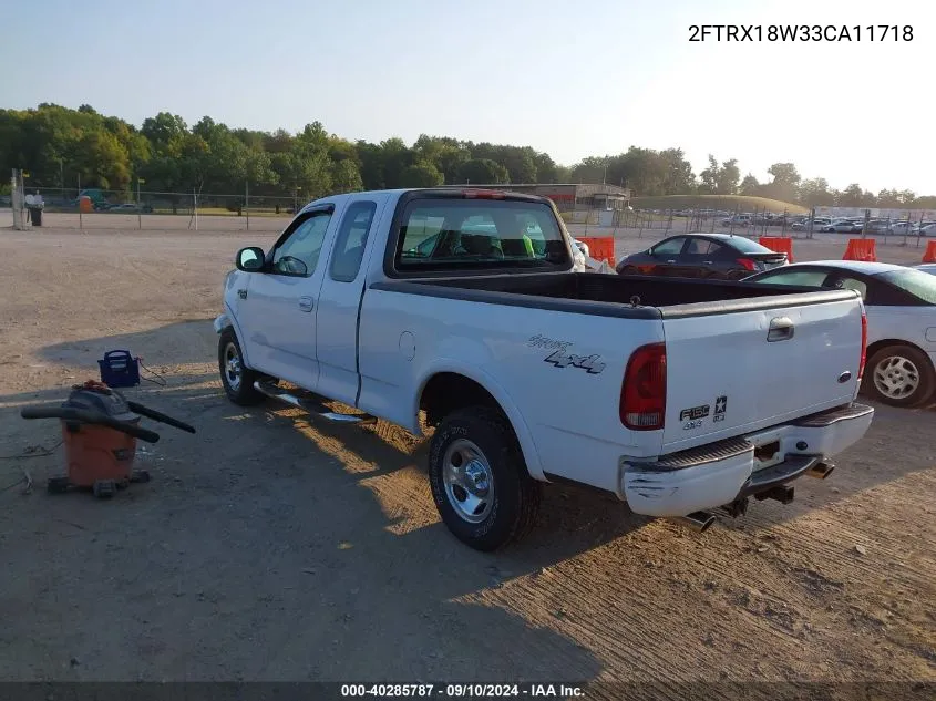 2003 Ford F-150 VIN: 2FTRX18W33CA11718 Lot: 40285787