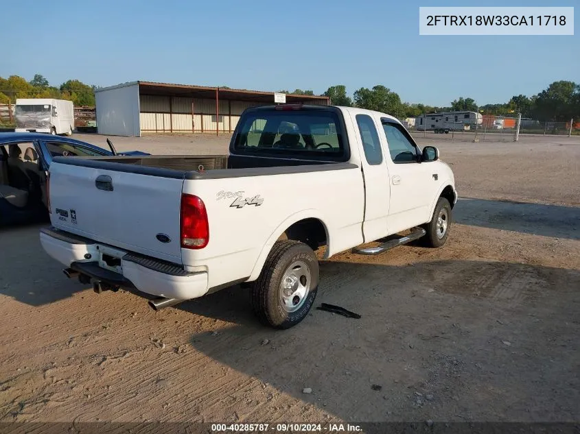 2003 Ford F-150 VIN: 2FTRX18W33CA11718 Lot: 40285787