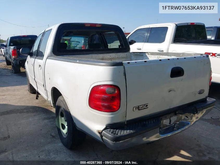 1FTRW07653KA93137 2003 Ford F-150 Lariat/Xlt