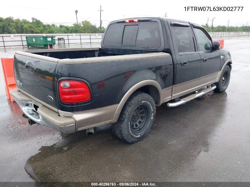 1FTRW07L63KD02777 2003 Ford F-150 Lariat/Xlt