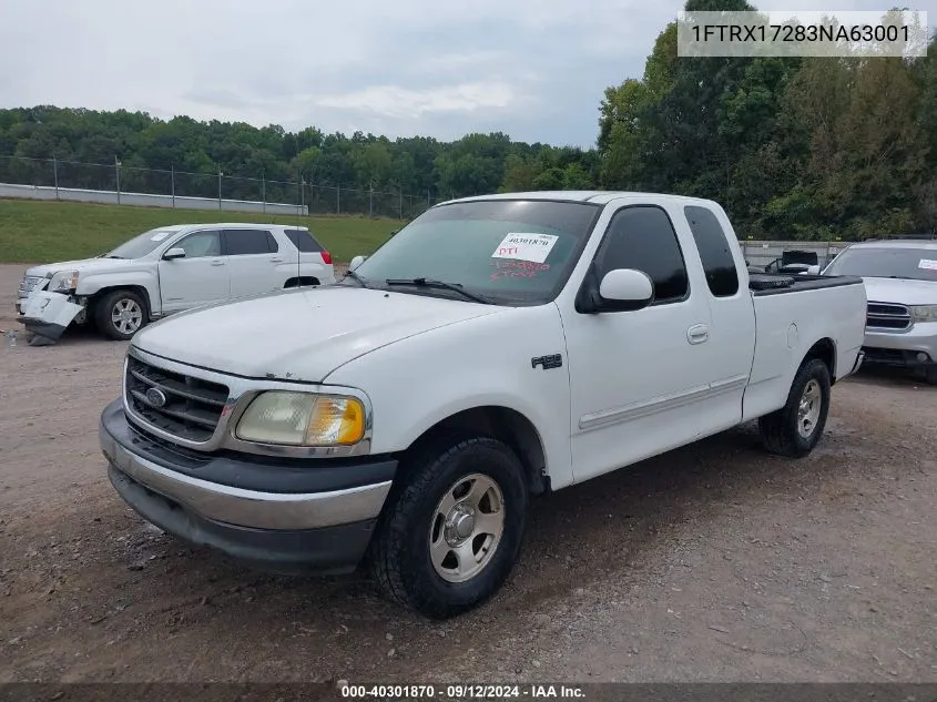 2003 Ford F-150 Xl/Xlt/Xlt Heritage VIN: 1FTRX17283NA63001 Lot: 40301870