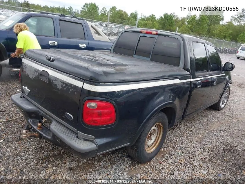 2003 Ford F-150 Lariat VIN: 1FTRW07323KD00556 Lot: 40302814