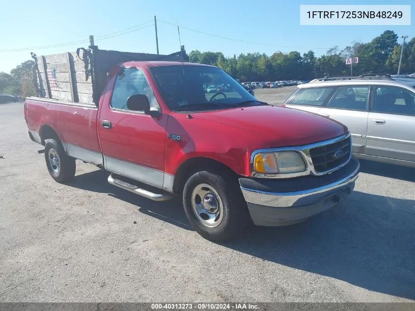 2003 Ford F-150 Xl/Xlt VIN: 1FTRF17253NB48249 Lot: 40313273