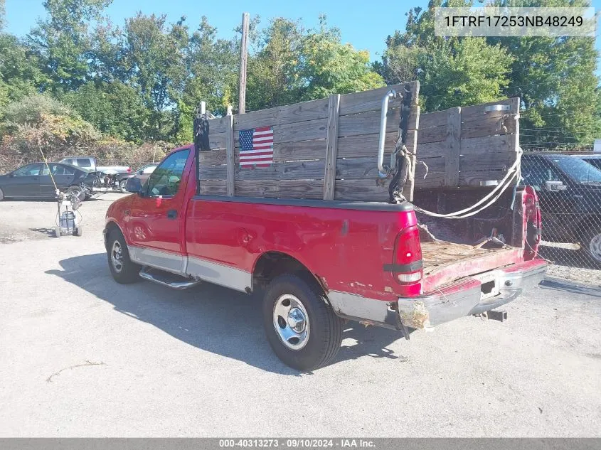 2003 Ford F-150 Xl/Xlt VIN: 1FTRF17253NB48249 Lot: 40313273