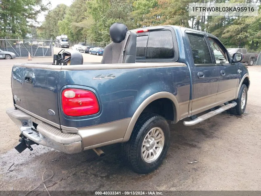 1FTRW08L03KA95916 2003 Ford F-150 Lariat/Xlt