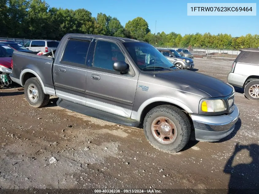 2003 Ford F-150 Lariat/Xlt VIN: 1FTRW07623KC69464 Lot: 40336236