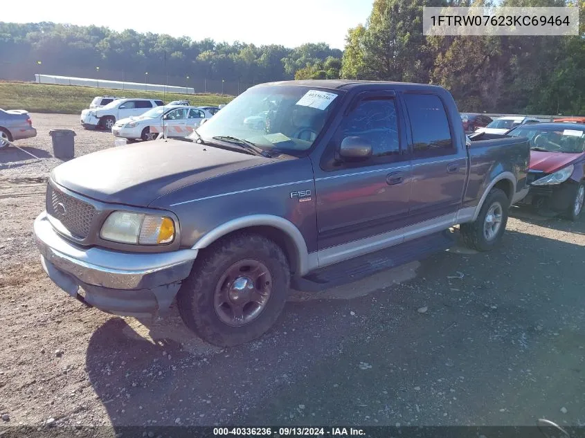 2003 Ford F-150 Lariat/Xlt VIN: 1FTRW07623KC69464 Lot: 40336236