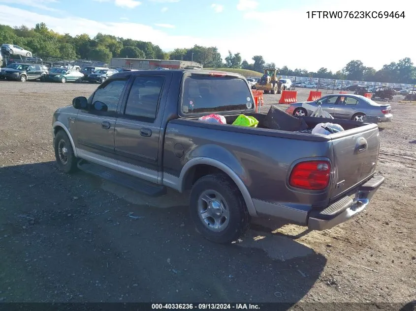 2003 Ford F-150 Lariat/Xlt VIN: 1FTRW07623KC69464 Lot: 40336236