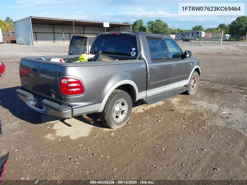 2003 Ford F-150 Lariat/Xlt VIN: 1FTRW07623KC69464 Lot: 40336236