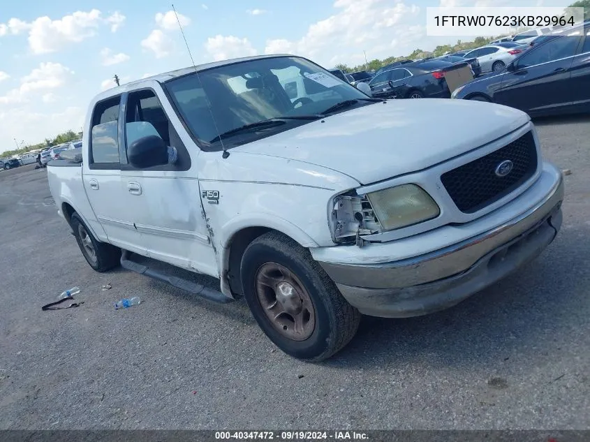 2003 Ford F-150 Lariat/Xlt VIN: 1FTRW07623KB29964 Lot: 40347472