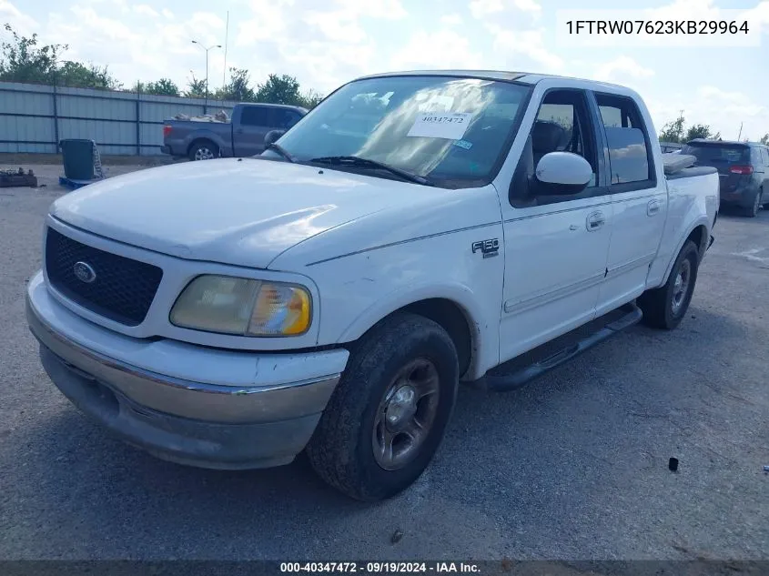 2003 Ford F-150 Lariat/Xlt VIN: 1FTRW07623KB29964 Lot: 40347472