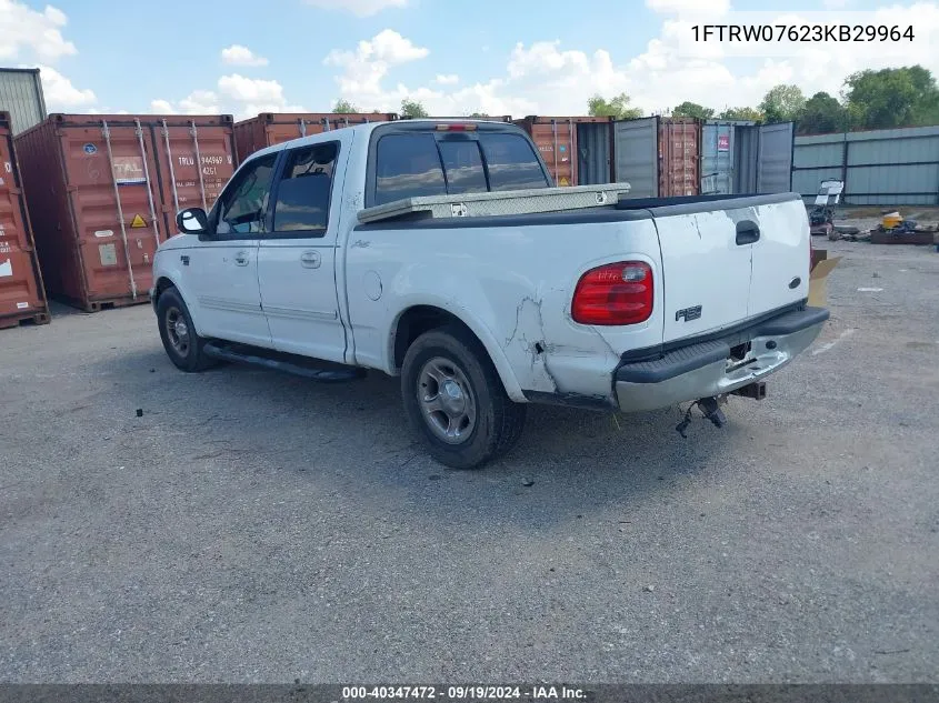 2003 Ford F-150 Lariat/Xlt VIN: 1FTRW07623KB29964 Lot: 40347472