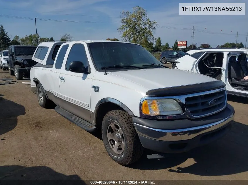 2003 Ford F150 VIN: 1FTRX17W13NA55213 Lot: 40528646