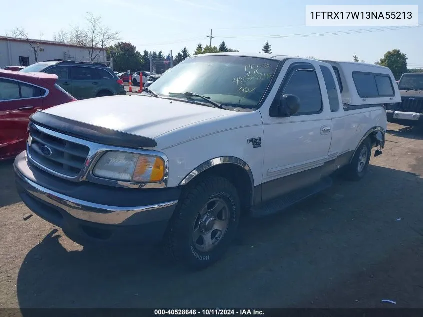 2003 Ford F150 VIN: 1FTRX17W13NA55213 Lot: 40528646