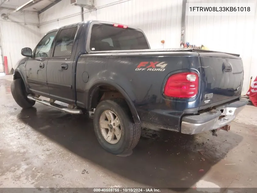 1FTRW08L33KB61018 2003 Ford F-150 Lariat/Xlt