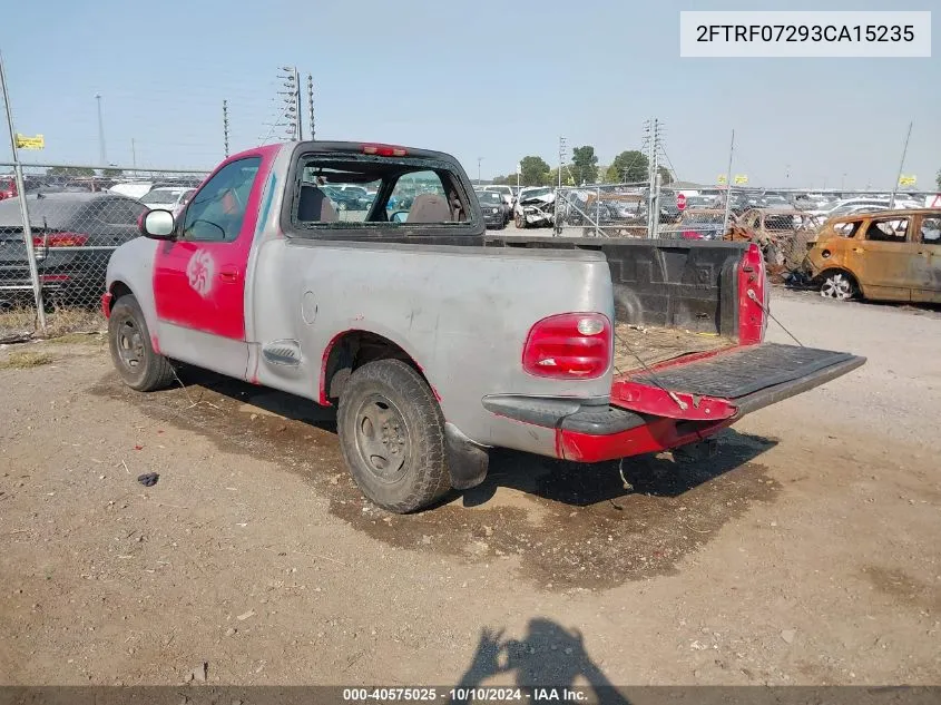 2003 Ford F-150 Xl/Xlt VIN: 2FTRF07293CA15235 Lot: 40575025