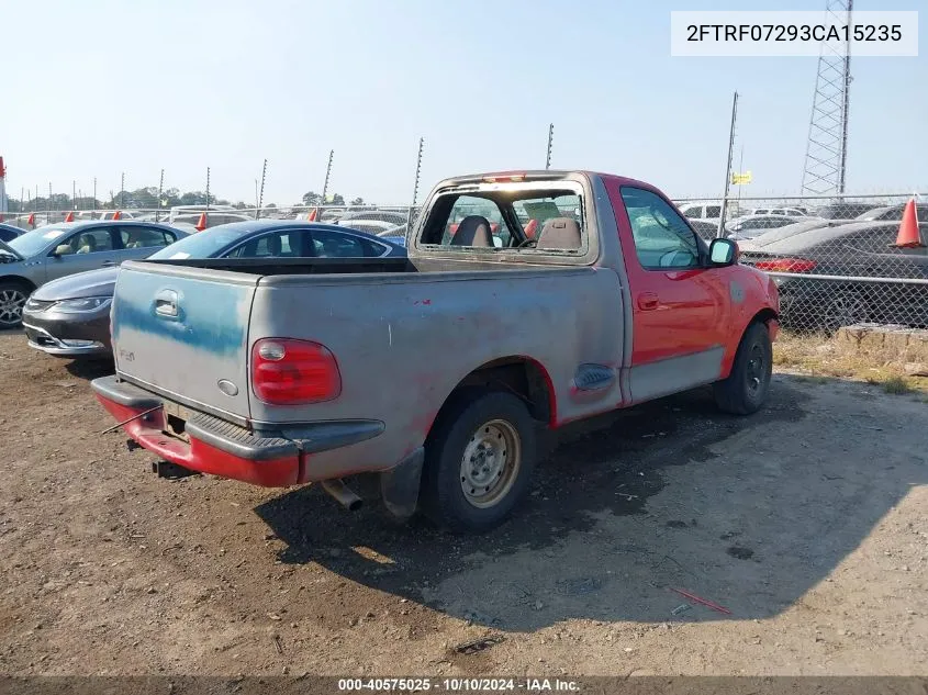 2003 Ford F-150 Xl/Xlt VIN: 2FTRF07293CA15235 Lot: 40575025